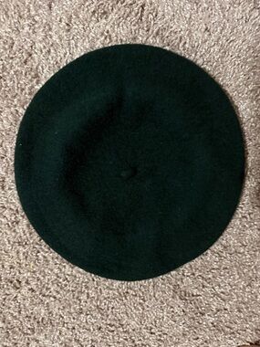 Dark Green Wool Beret